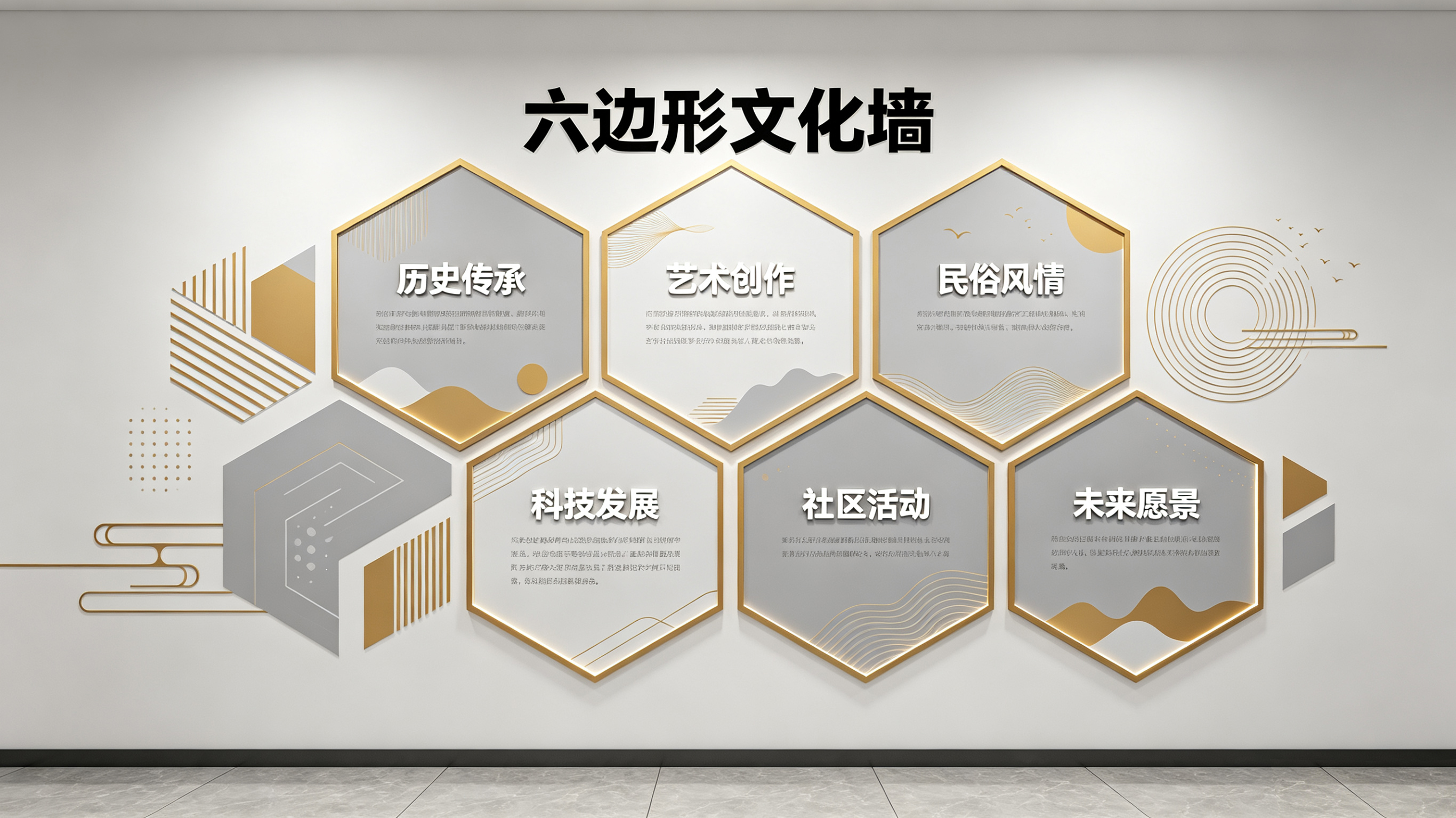 扬中企业文化墙 | 六边形信息美学